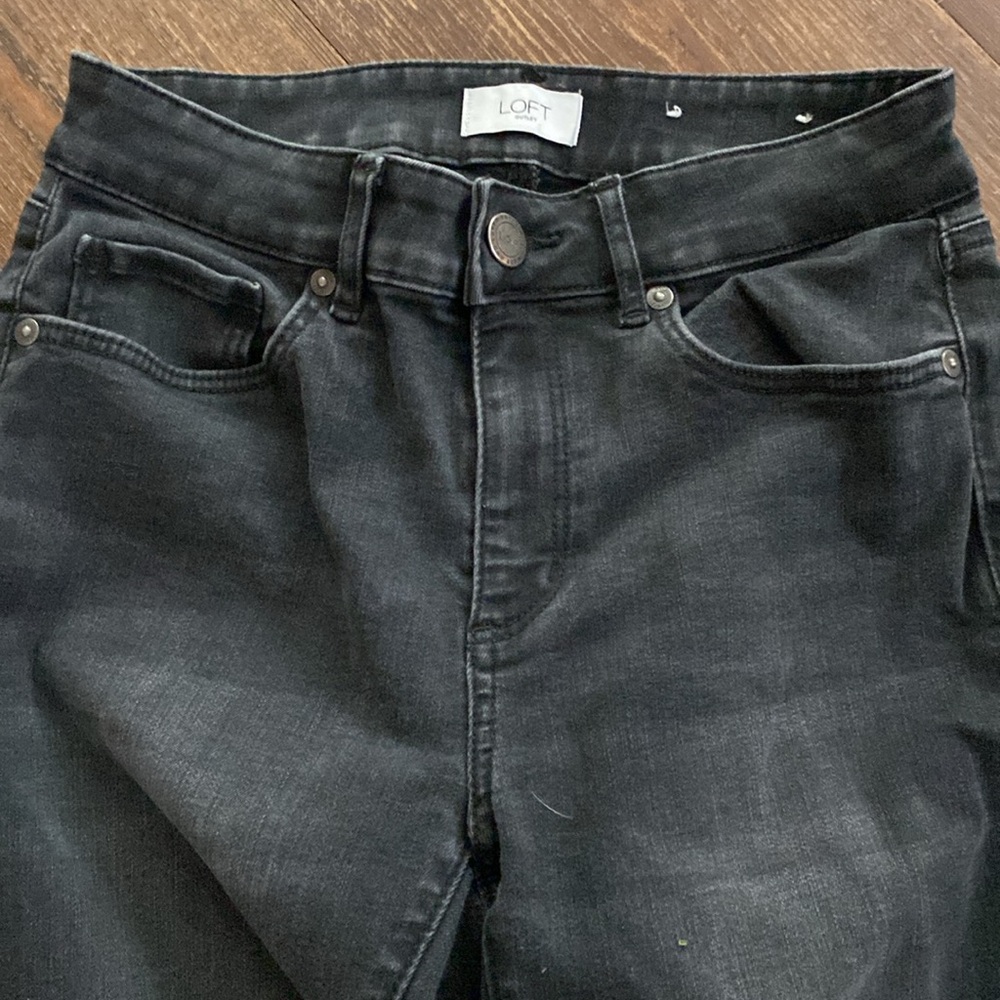 Loft outlet skinny jeans off  black color size 0 - Picture 6 of 10